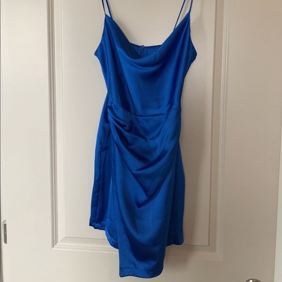 Zara Dresses & Skirts - ZARA Women's Satin Effect Mini Dress Royal Blue Size S